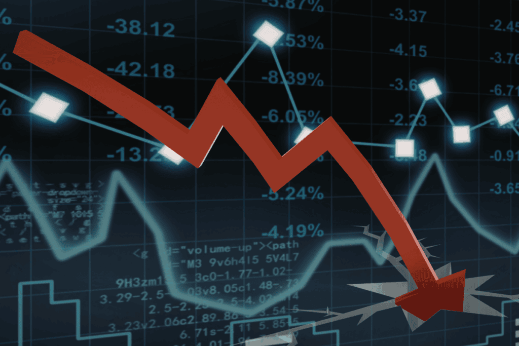 Graph showing a downward trend in credit scores caused by medical debt issues.